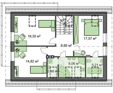 Galería de visualizaciones - Proyecto de casa clásica de bajo consumo con ático