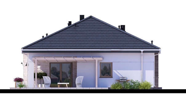 Visualization gallery - The project of a one-story house with artificial stone decor