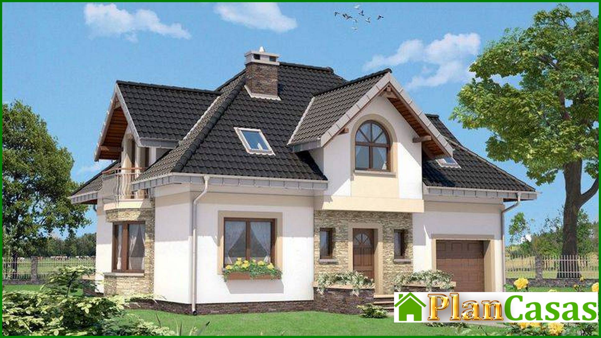 Galería de visualizaciones - Proyecto de elegante mansión con superficie habitable de 180 m²