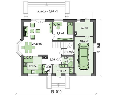 Galería de visualizaciones - Proyecto de elegante mansión con superficie habitable de 180 m²