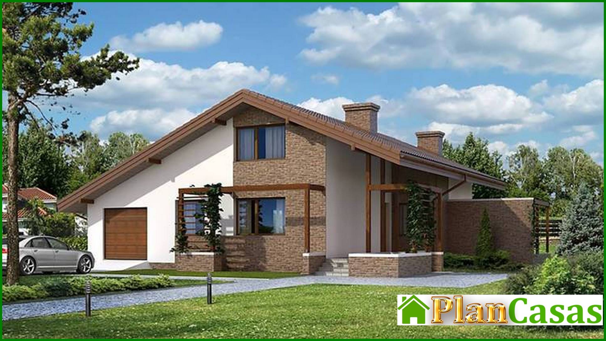 Visualization gallery - Beautiful two-story house with a chic living room