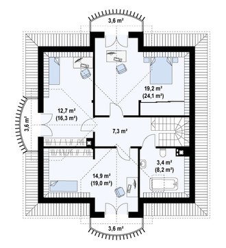 Galería de visualizaciones - Proyecto de casa clásica con ático