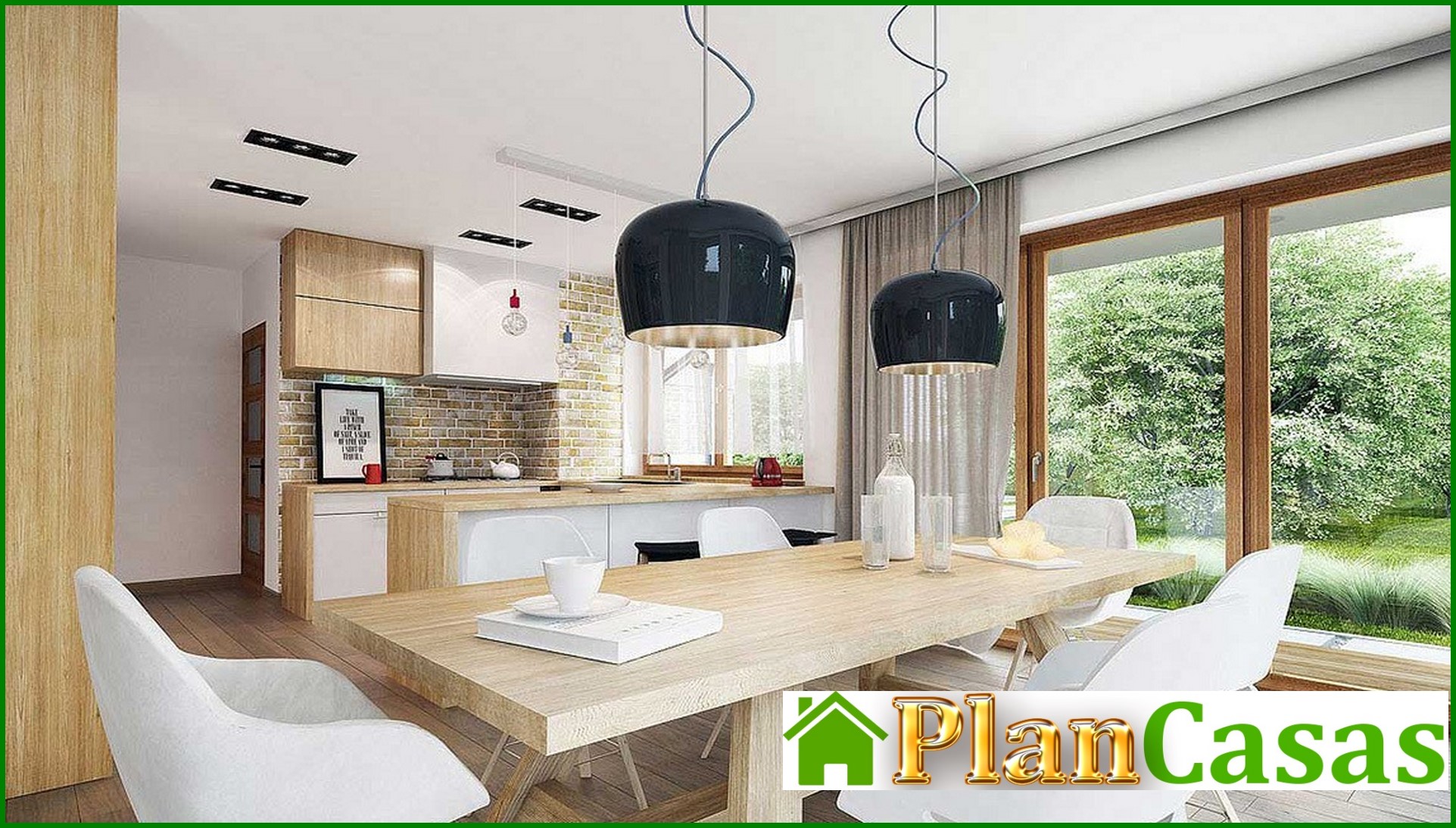 Visualization gallery - One-story house with huge windows in the living room