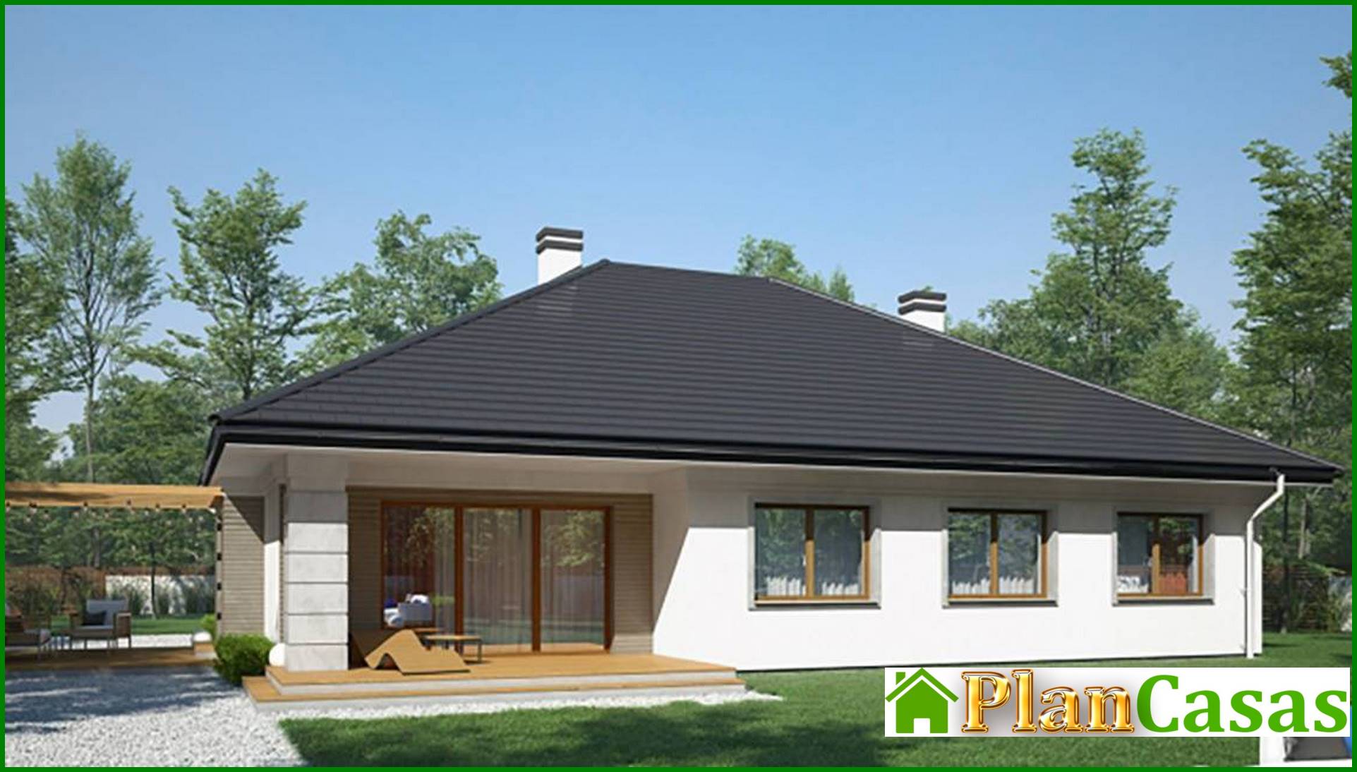 One-storey house with an open spacious terrace