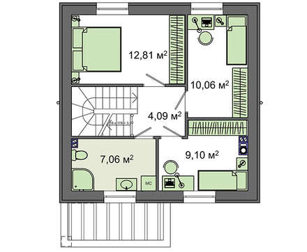 Galería de visualizaciones - Casa rural moderna de dos plantas con tres dormitorios