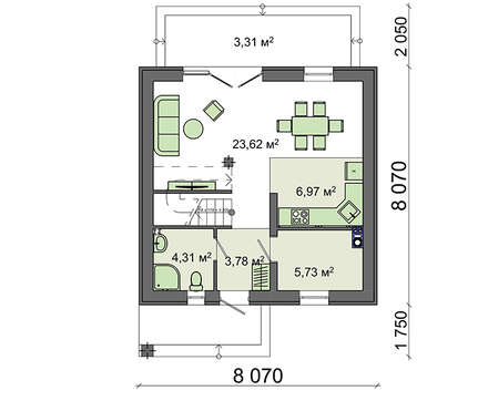 Galería de visualizaciones - Casa rural moderna de dos plantas con tres dormitorios
