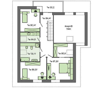 Visualization gallery - The project of a two-story cottage with a second light