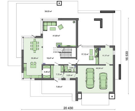 Visualization gallery - Modern Art Nouveau house with sauna on the second floor