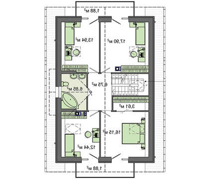 Visualization gallery - Beautiful country house with two floors and five rooms