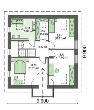 Visualization gallery - Modern apartment building with an office on the ground floor