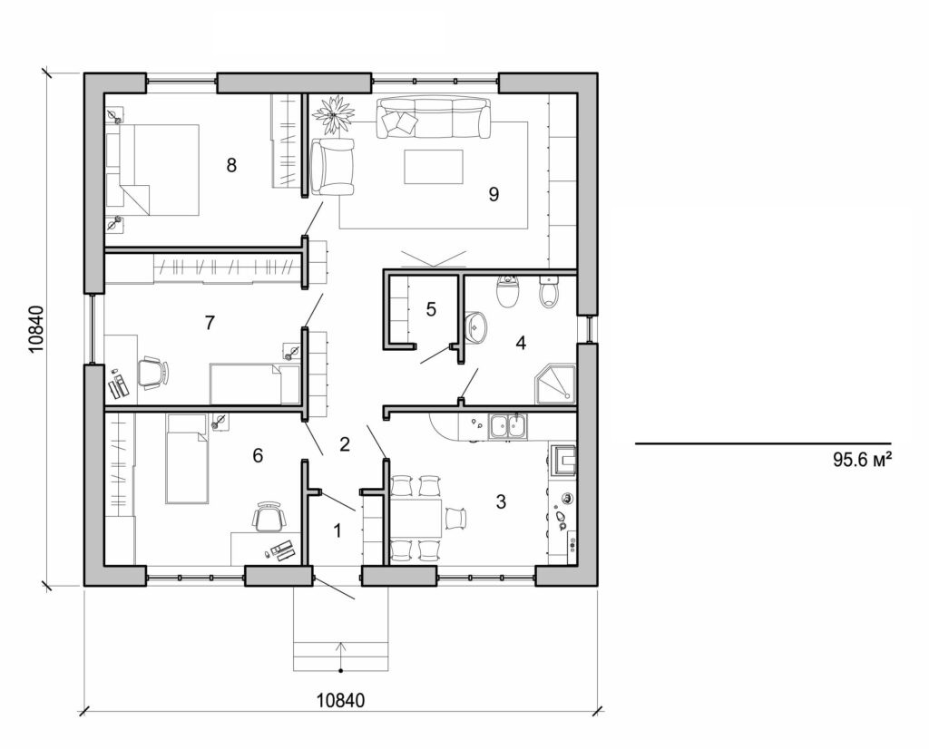 Galería de visualizaciones - Casa pequeña de una planta
