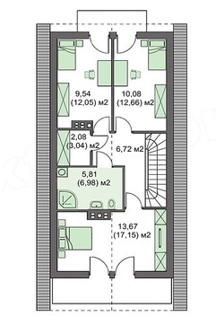 Galería de visualizaciones - Casa de dos plantas con balcones para un terreno estrecho