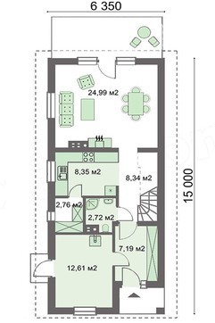 Galería de visualizaciones - Casa de dos plantas con balcones para un terreno estrecho