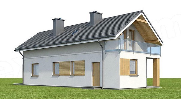 Galería de visualizaciones - Casa de dos plantas con balcones para un terreno estrecho