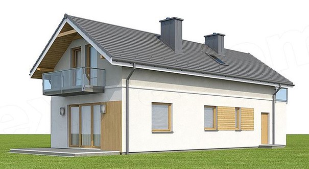 Galería de visualizaciones - Casa de dos plantas con balcones para un terreno estrecho