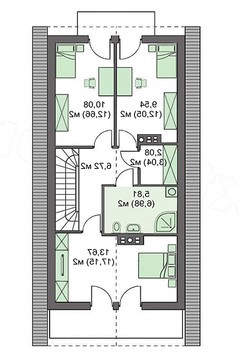 Galería de visualizaciones - Casa de dos plantas con balcones para un terreno estrecho