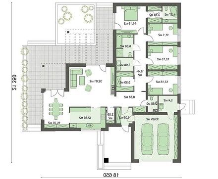 Visualization gallery - Modern one-story snow-white cottage