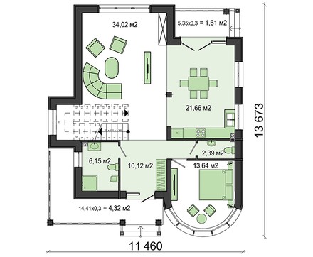 Galería de visualizaciones - Elegante e inusual mansión de dos plantas