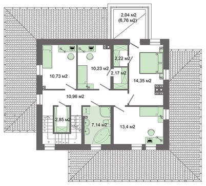 Visualization gallery - Interesting cottage with a garage for 2 cars