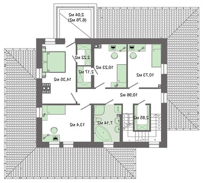 Visualization gallery - Interesting cottage with a garage for 2 cars