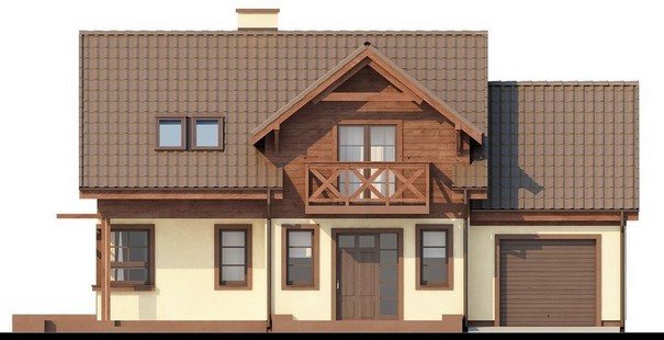 Visualization gallery - House project with a garage, a beautiful attic and a side terrace