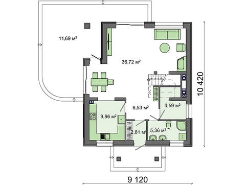 Galería de visualizaciones - Proyecto de casa de campo clásica