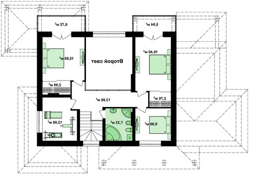 Galería de visualizaciones - Proyecto de cómoda casa de campo con garaje para dos familias