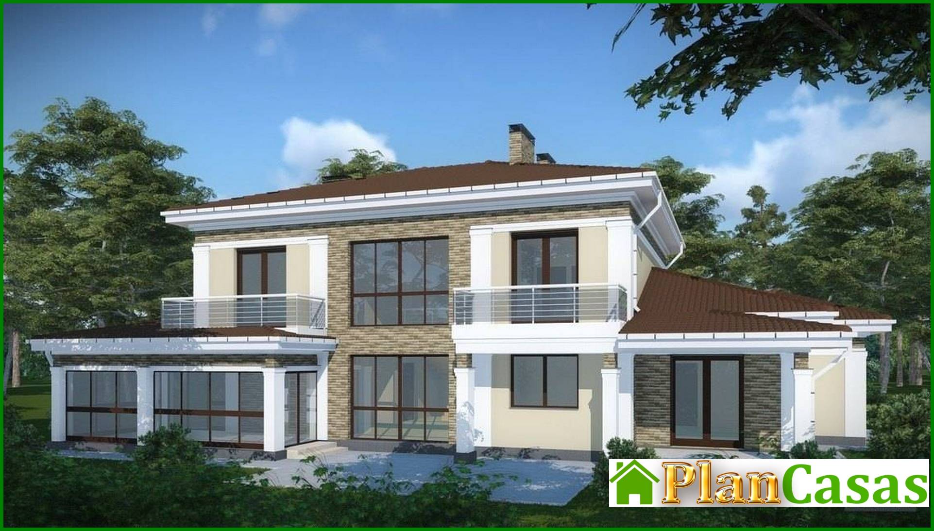 Galería de visualizaciones - Proyecto de cómoda casa de campo con garaje para dos familias