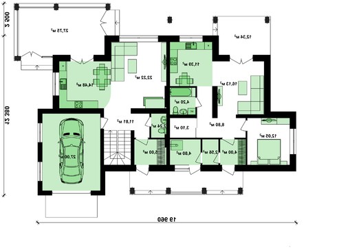 Galería de visualizaciones - Proyecto de cómoda casa de campo con garaje para dos familias
