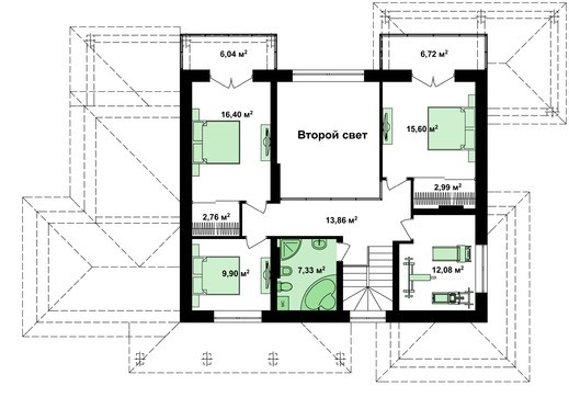 Galería de visualizaciones - Proyecto de cómoda casa de campo con garaje para dos familias