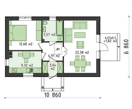 Galería de visualizaciones - Casa pequeña con un amplio salón