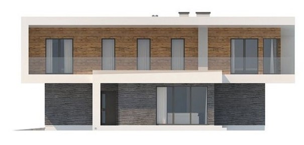 Galería de visualizaciones - Casa original en forma de T de estilo moderno