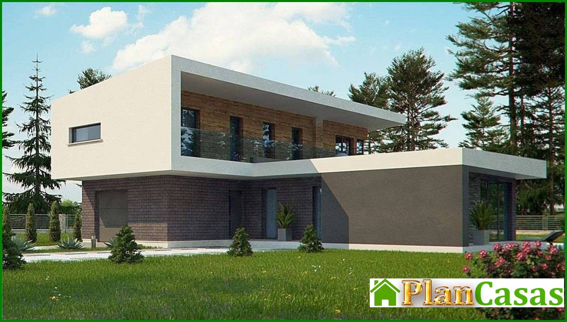 Galería de visualizaciones - Casa original en forma de T de estilo moderno