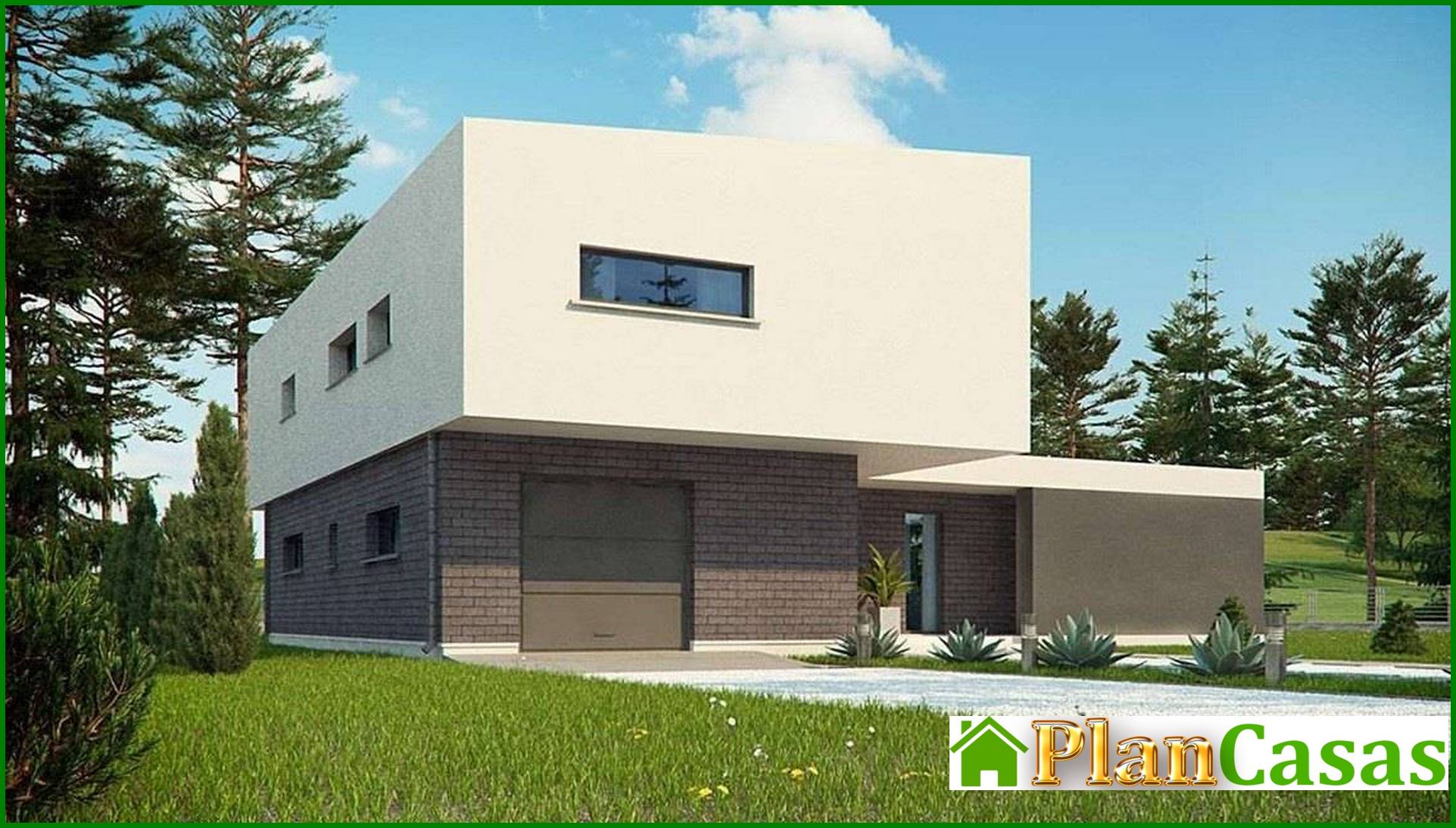 Galería de visualizaciones - Casa original en forma de T de estilo moderno