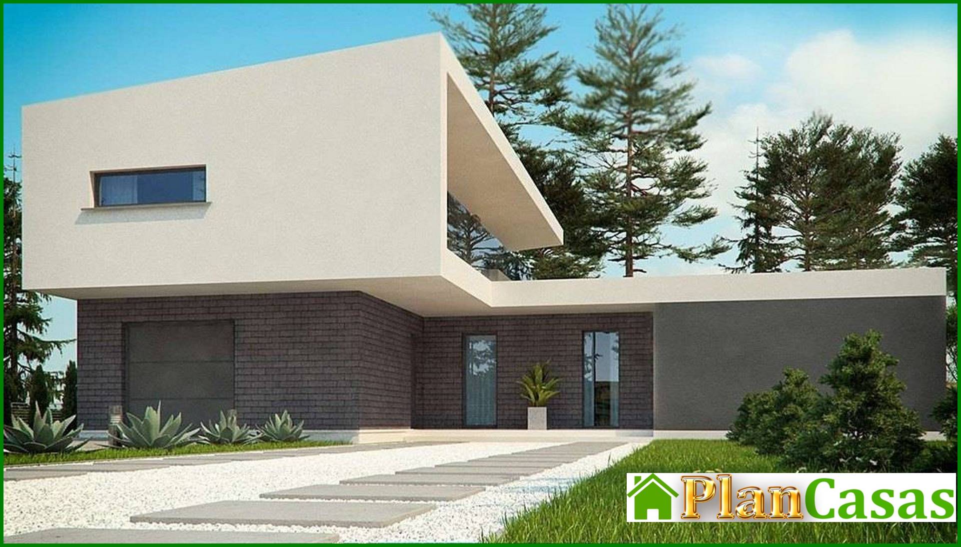 Galería de visualizaciones - Casa original en forma de T de estilo moderno