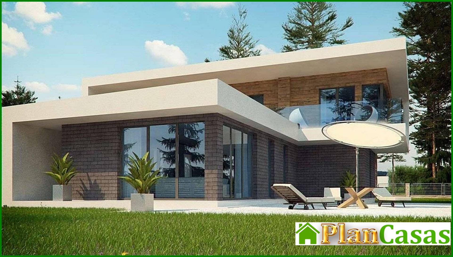 Galería de visualizaciones - Casa original en forma de T de estilo moderno