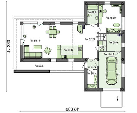 Galería de visualizaciones - Casa original en forma de T de estilo moderno