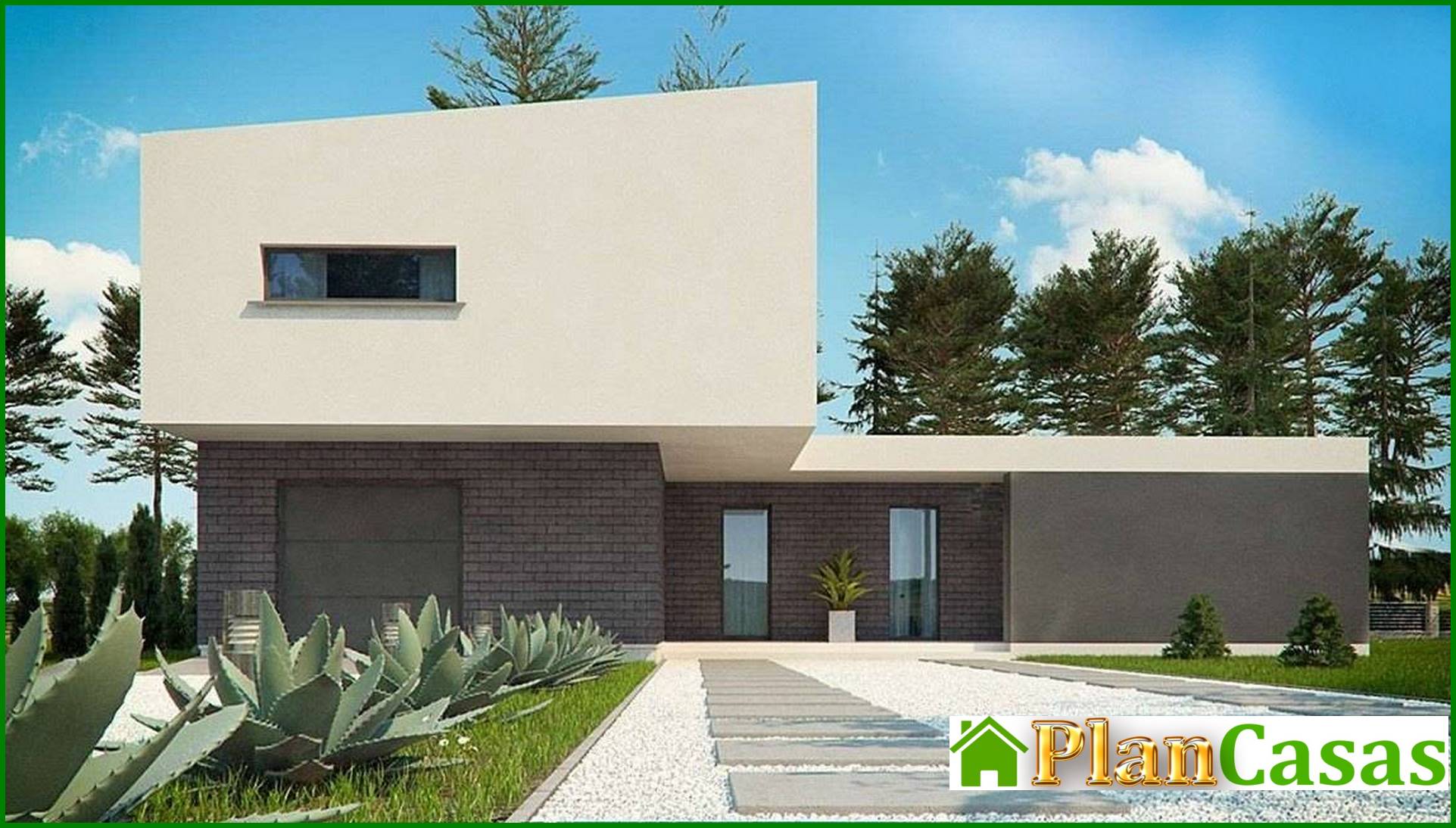 Galería de visualizaciones - Casa original en forma de T de estilo moderno