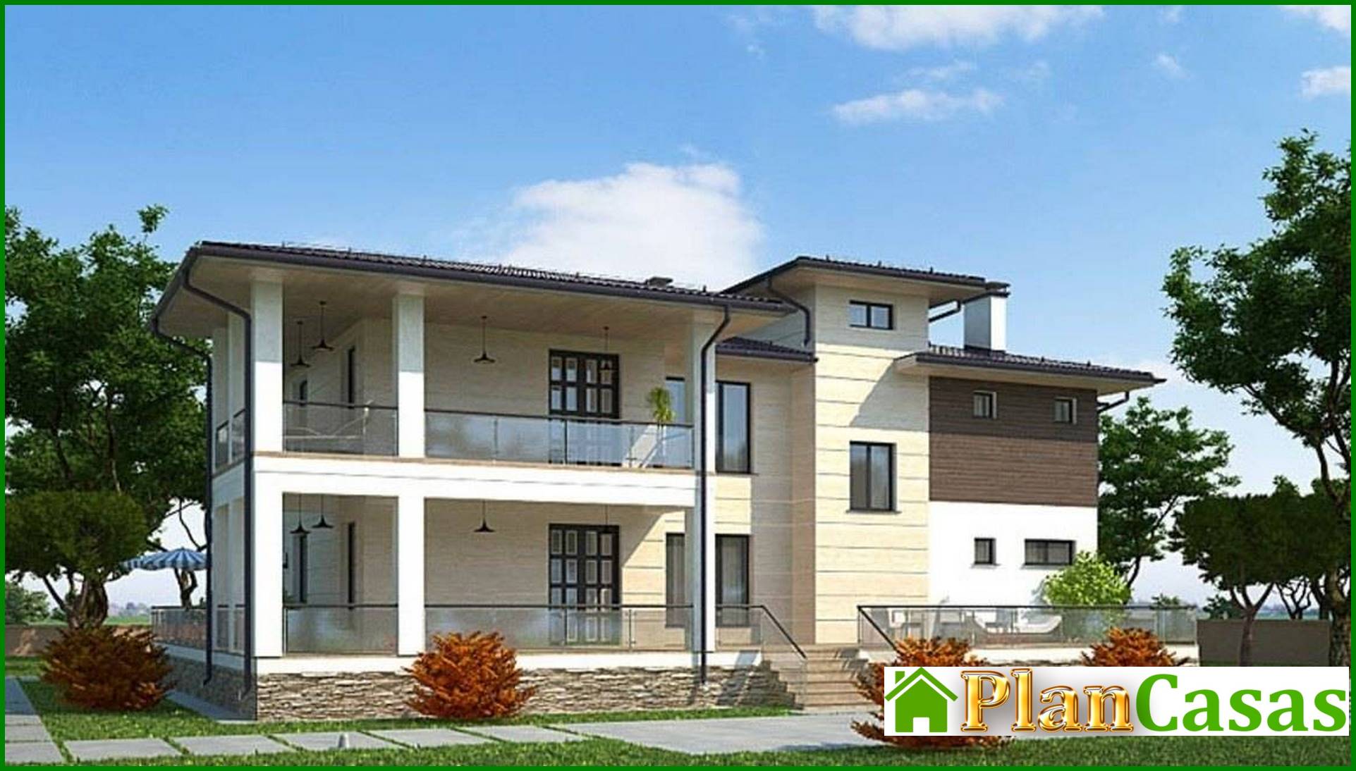 Galería de visualizaciones - Proyecto arquitectónico de casa de vacaciones moderna de dos plantas