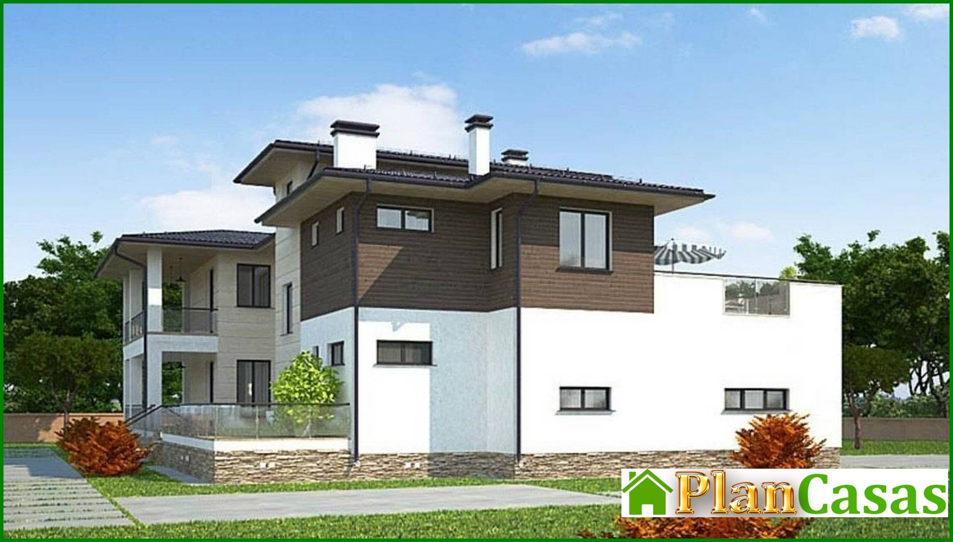 Proyecto arquitectónico de casa de vacaciones moderna de dos plantas