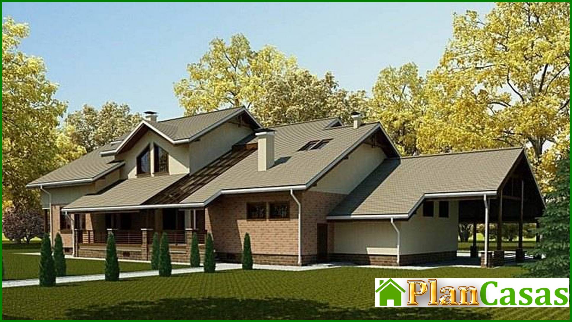 Galería de visualizaciones - Proyecto arquitectónico de una enorme casa de campo