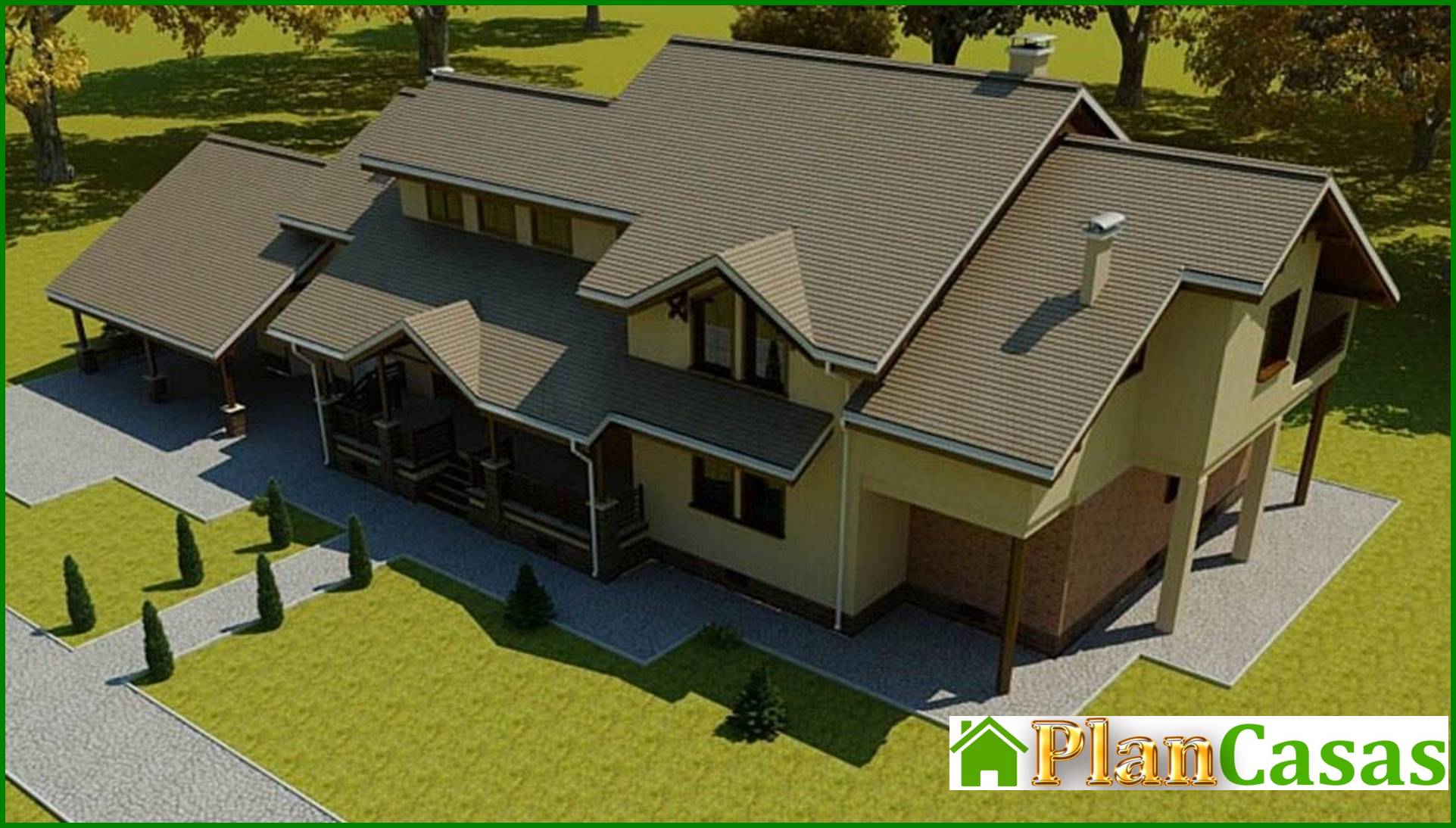 Galería de visualizaciones - Proyecto arquitectónico de una enorme casa de campo