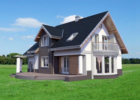 Galería de visualizaciones - Proyecto arquitectónico de casa de campo con sala de estar con mirador