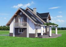 Galería de visualizaciones - Proyecto arquitectónico de casa de campo con sala de estar con mirador