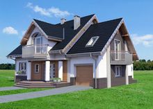 Galería de visualizaciones - Proyecto arquitectónico de casa de campo con sala de estar con mirador