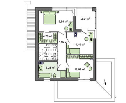 Galería de visualizaciones - Casa de campo de dos plantas con grandes ventanales panorámicos y amplia terraza