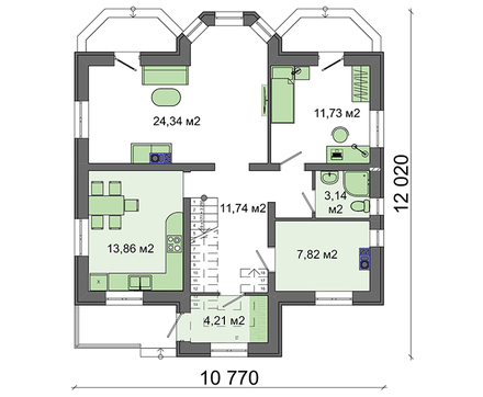 Galería de visualizaciones - Proyecto de una acogedora casa 11 x 11