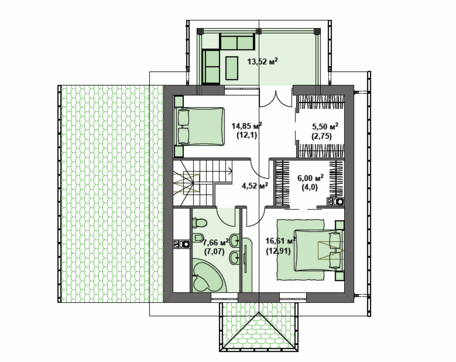 Visualization gallery - Compact house 8 * 9 of the European style