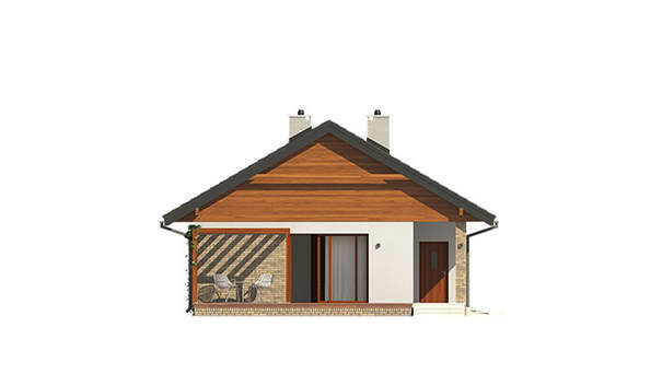 Visualization gallery - Design of a one-storey 3-bedroom cottage for a narrow plot