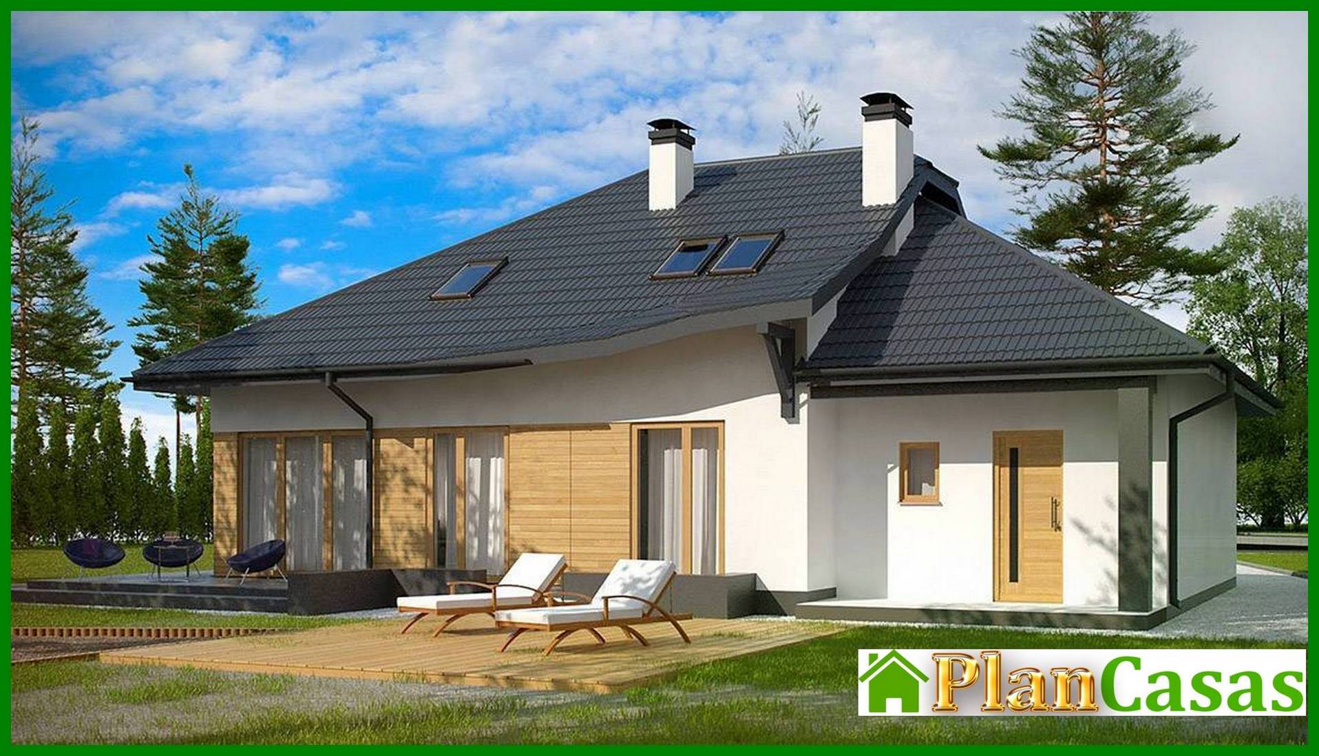 Galería de visualizaciones - Proyecto de casa con ático y garaje